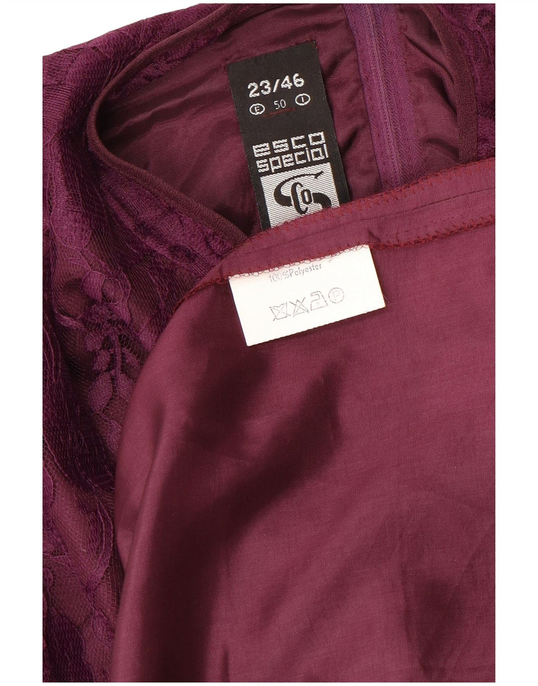 ESCO Langærmet A-line kjole til kvinder IT 46 Stor lilla blomsterpolyester