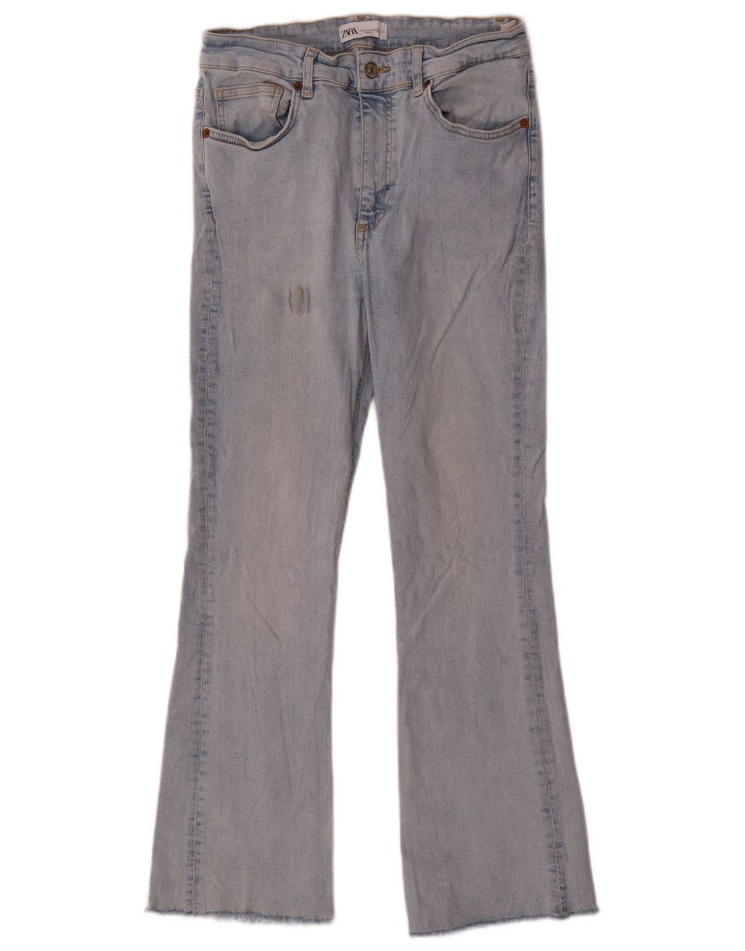 Zara Dame Flared Jeans EU 42 Large W32 L27 Blå Bomuld