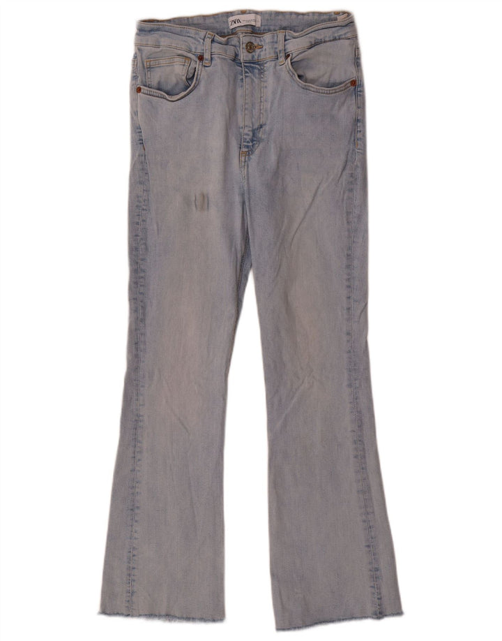 Zara Dame Flared Jeans EU 42 Large W32 L27 Blå Bomuld
