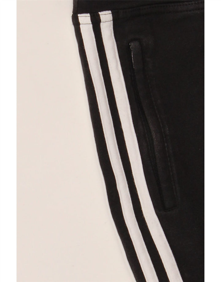 ADIDAS Dame Capri Træningsdragt Bukser Joggers UK 16 Large Black Bomuld