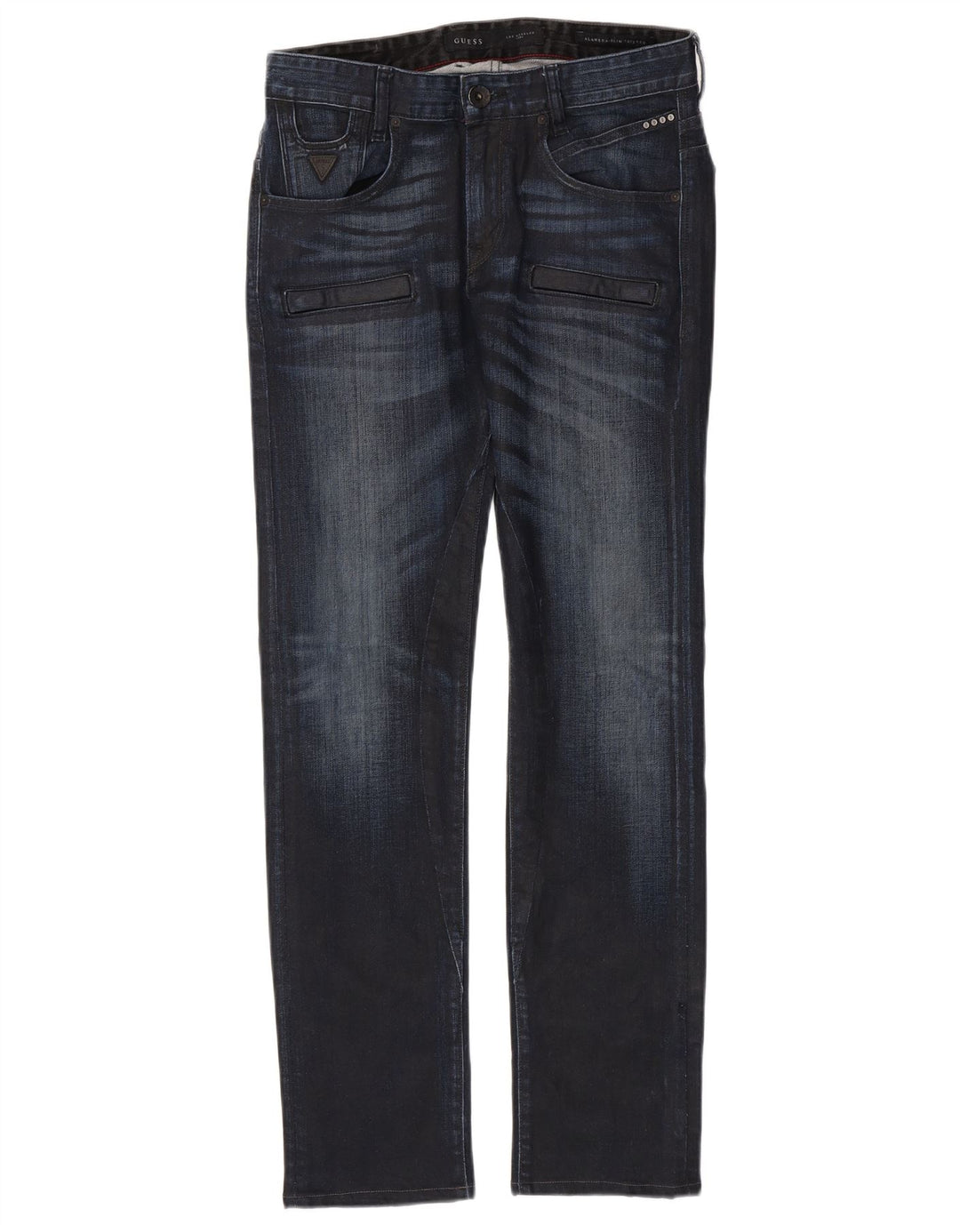 Guess Straight Jeans til mænd W30 L32 Marineblå bomuld