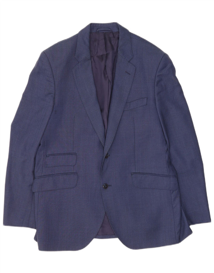 Hackett Herre 2 Button Blazer Jacket UK 42 XL Blå Uld