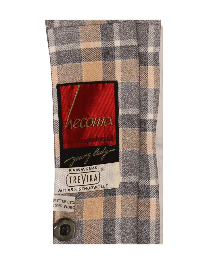 Trevira Dame 4-knaps blazerjakke UK 12 Medium Flerfarvet ternet