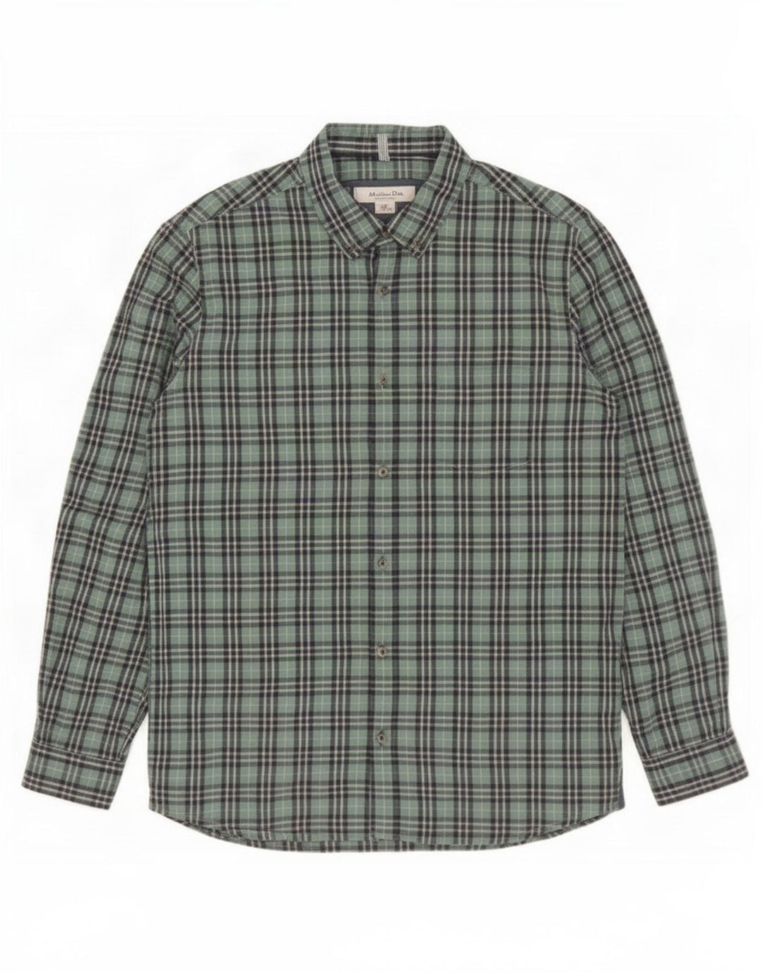 Massimo Dutti drengeskjorte 13-14 år grøn ternet bomuld