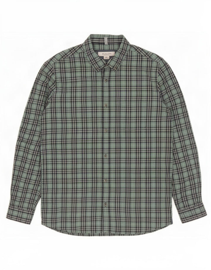 Massimo Dutti drengeskjorte 13-14 år grøn ternet bomuld