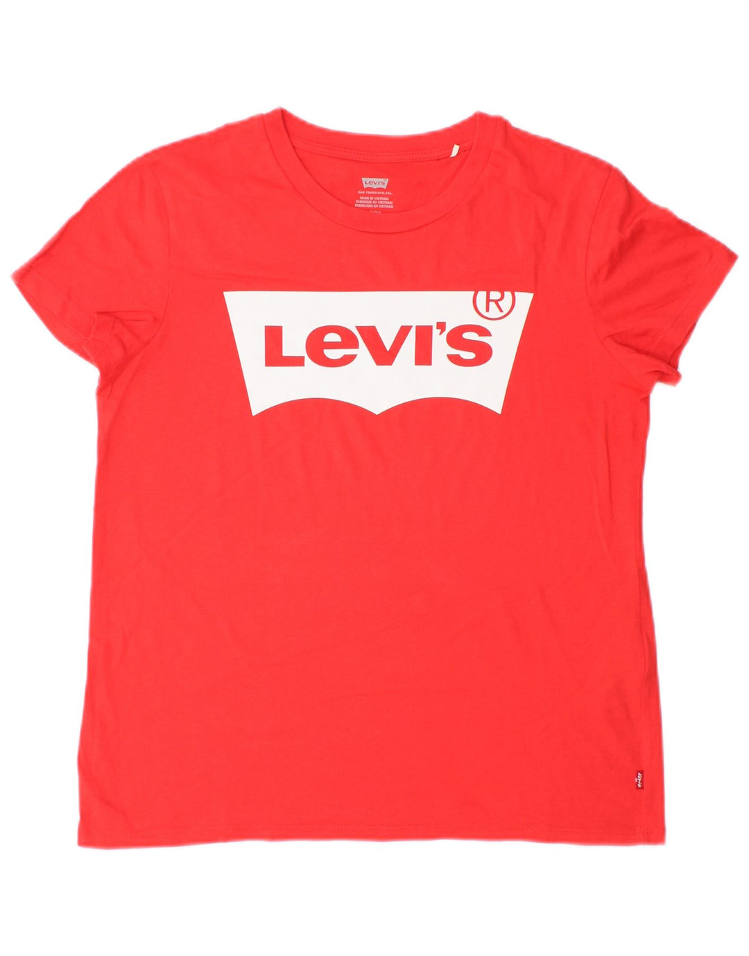 Levi's Dame Oversized grafisk T-shirt Top UK 10 Lille rød bomuld