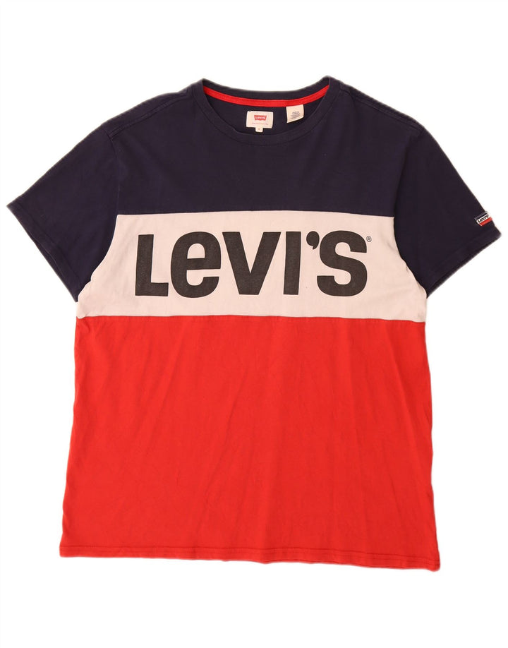 Levi's Herre grafisk T-shirt Top Medium Flerfarvet Colourblock Bomuld