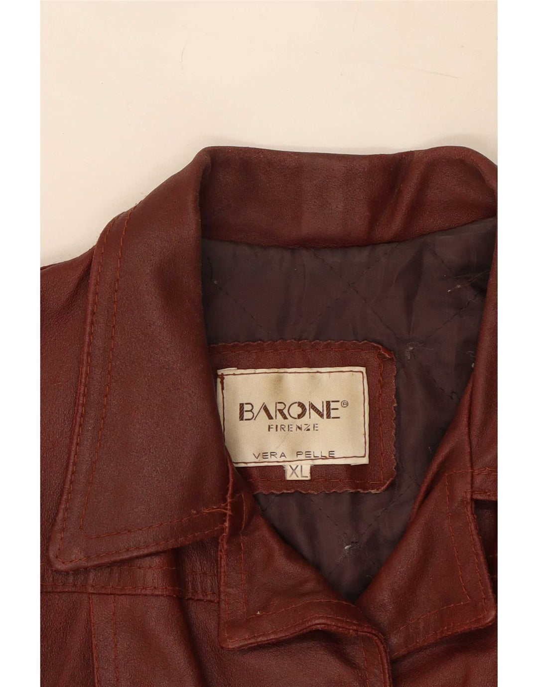 Barone Dame Læderjakke UK 18 XL Brun