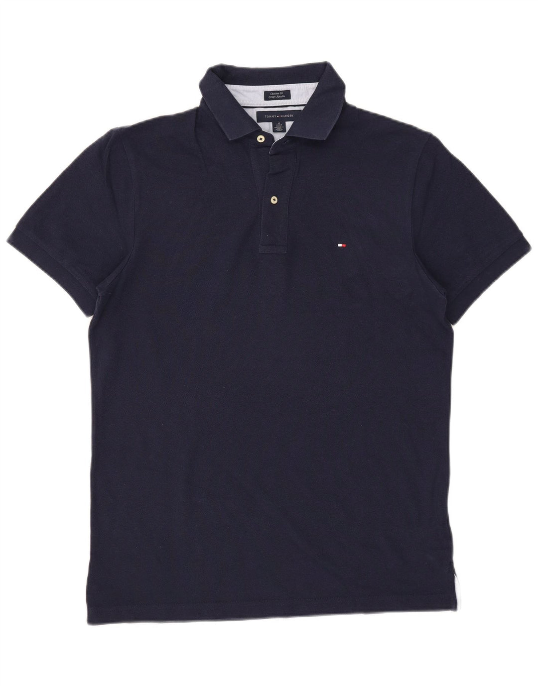 Tommy Hilfiger Herre Custom Fit Polo Shirt Medium Navy Blue Bomuld