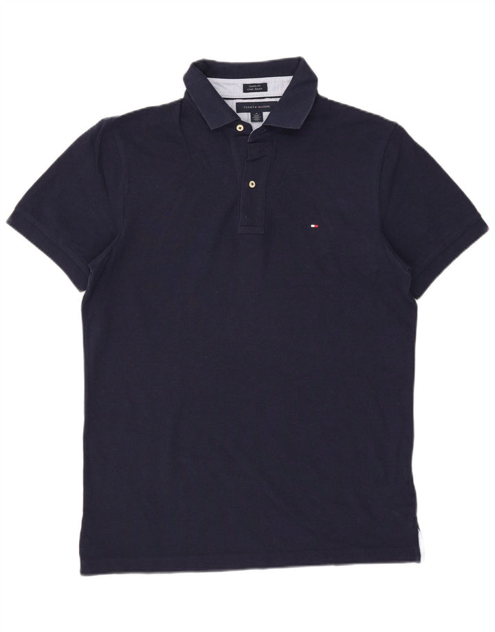 Tommy Hilfiger Herre Custom Fit Polo Shirt Medium Navy Blue Bomuld
