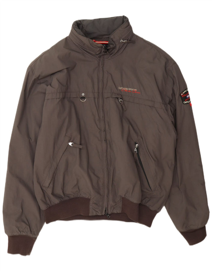 Cape Horn Herre Hooded Bomber Jacket UK 44 2XL Brun Polyamid