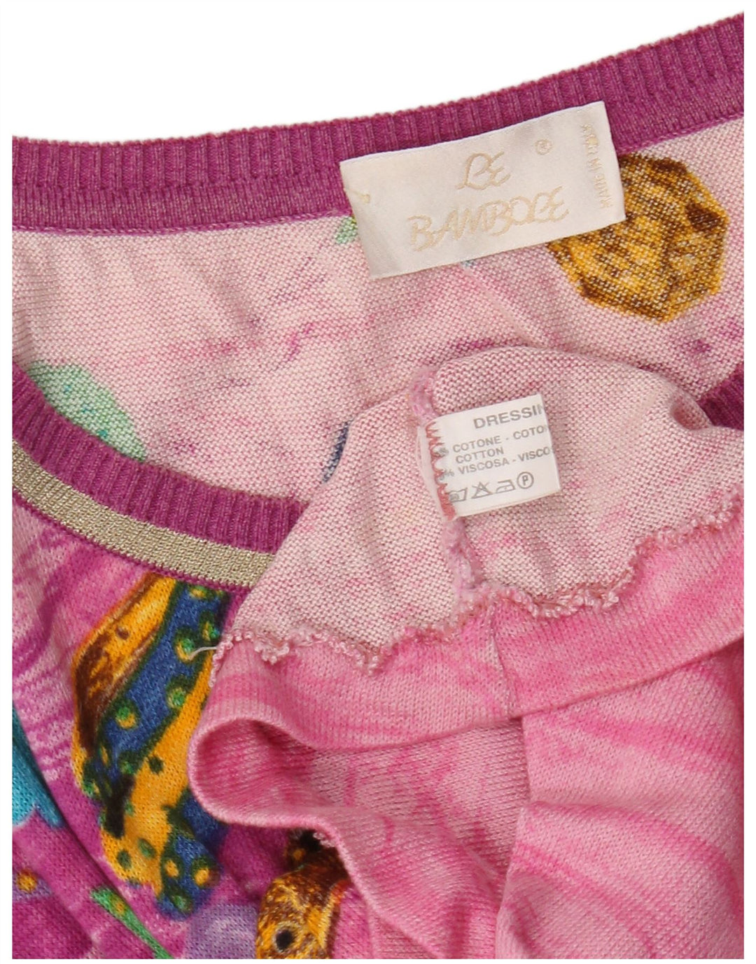 Vintage Dame Grafisk T-Shirt Top IT 44 Medium Pink Bomuld