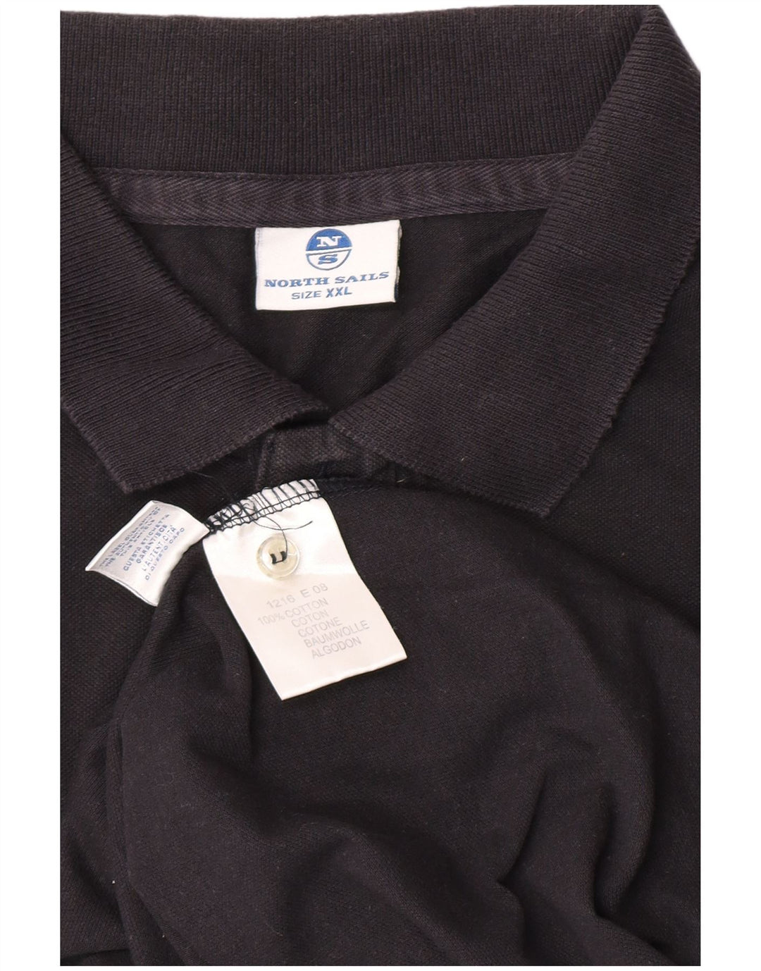 North Sails Herre Langærmet Polo Shirt 2XL Sort Bomuld
