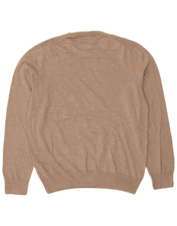 Marks & Spencer Herre sweater med rund hals, medium beige bomuld