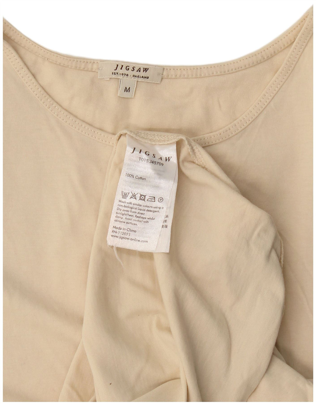 Jigsaw Damevest Top UK 14 Medium Beige Bomuld