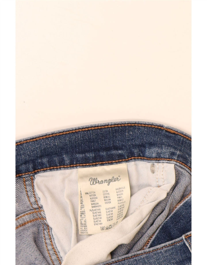 WRANGLER Dame Crank Straight Jeans W36 L32 Blå Bomuld