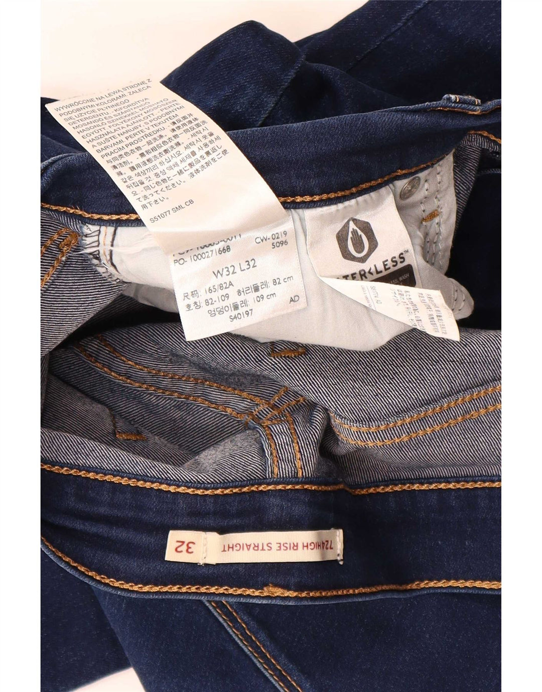 Levi's Dame 724 Højtaljede lige jeans W32 L26 Marineblå