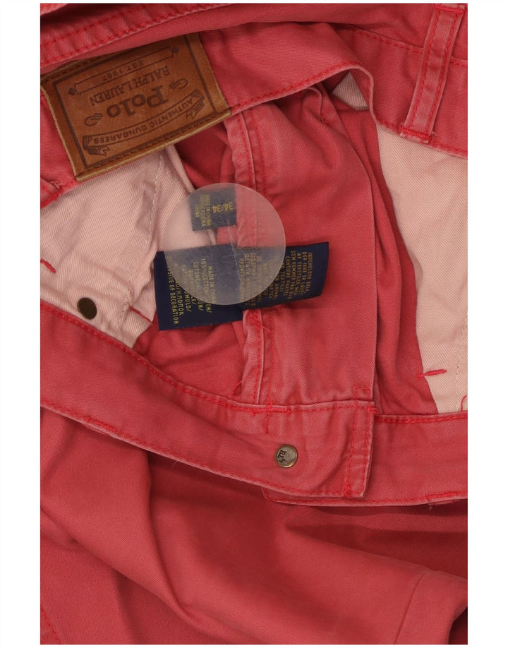 POLO RALPH LAUREN Herre Slim Chino Bukser W34 L34 Rød Bomuld