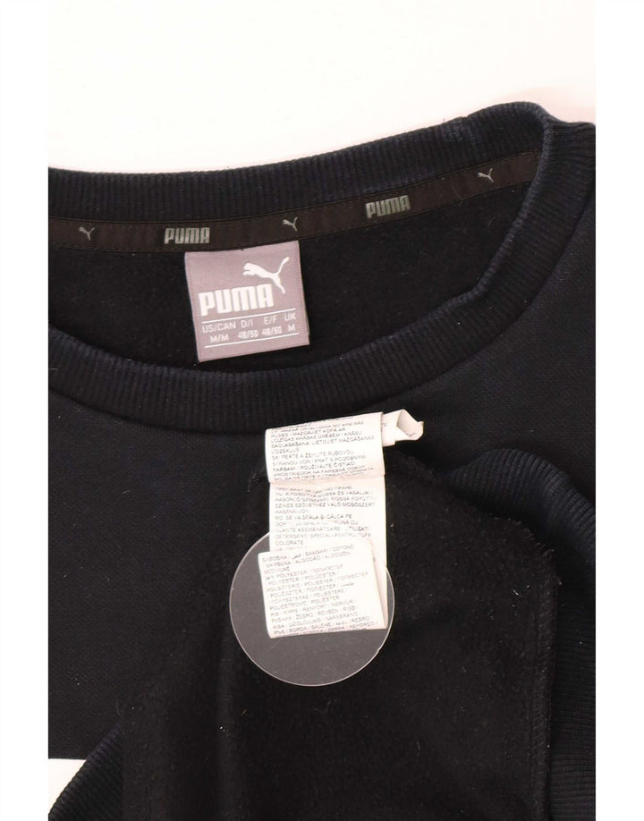 Puma Herre Grafisk Sweatshirt Jumper Medium Sort Bomuld
