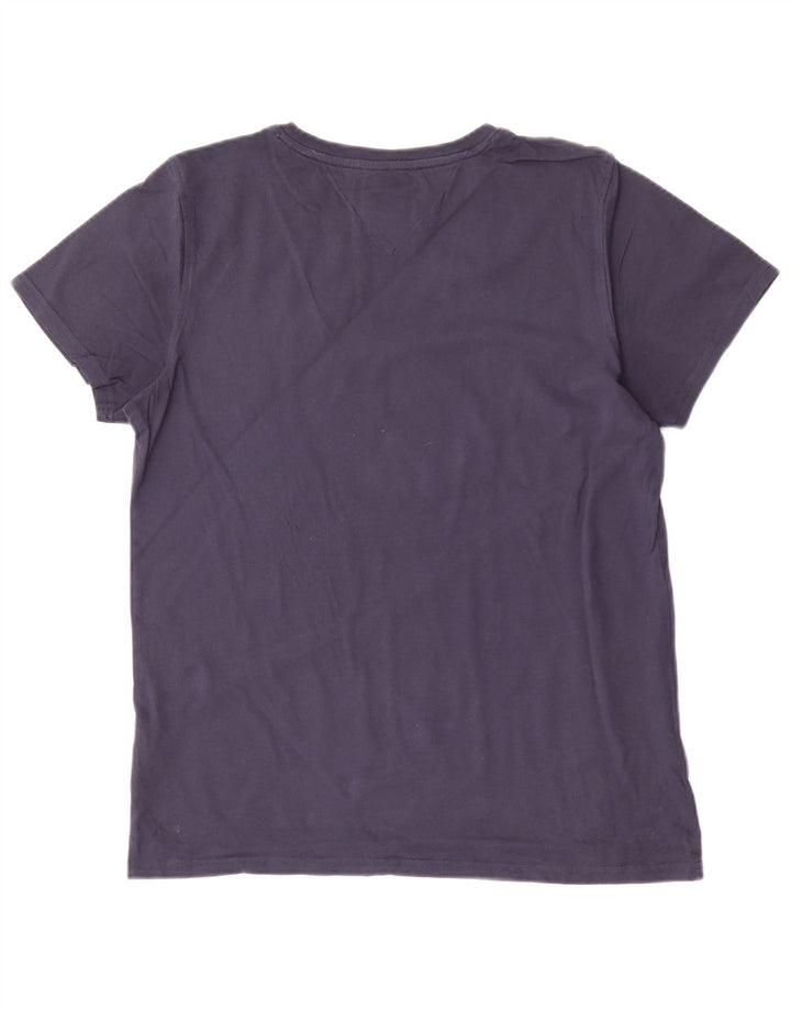 Tommy Hilfiger Herre T-Shirt Top Medium Marineblå Bomuld