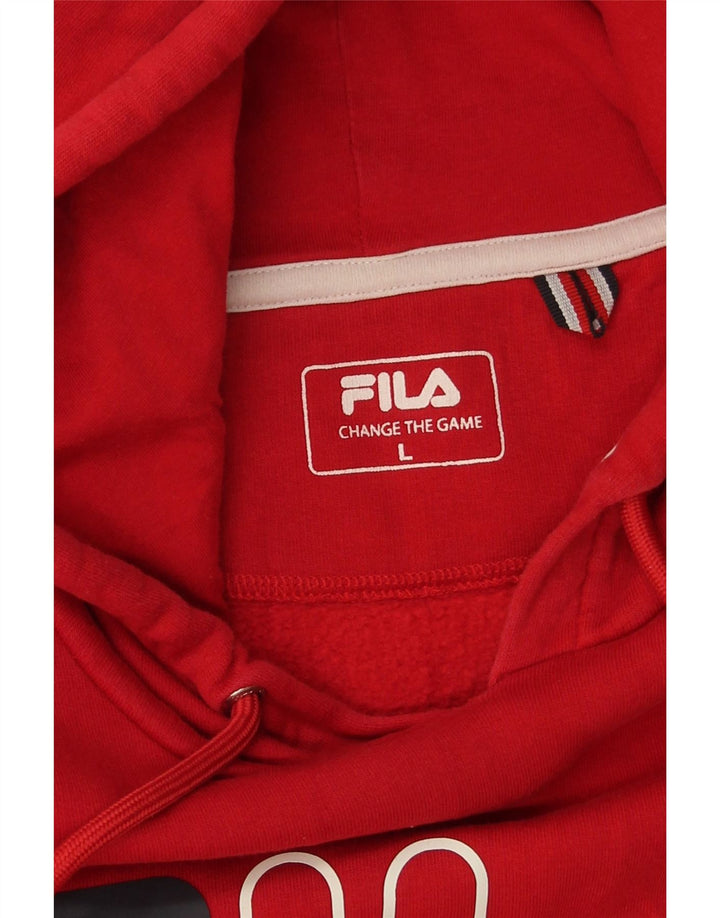 Fila Grafisk hættetrøje til mænd, stor rød bomuld