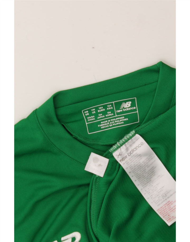 NEW BALANCE Boys Graphic T-Shirt Top 11-12 Years Green Polyester Vintage New Balance and Second-Hand New Balance from Messina Hembry 