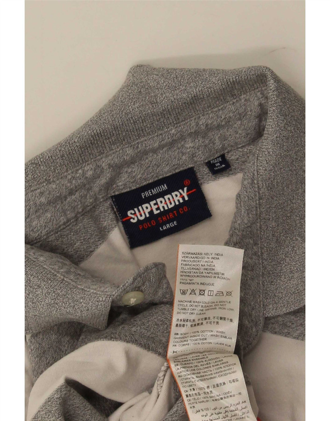 Superdry Poloshirt til mænd, stor gråstribet bomuld