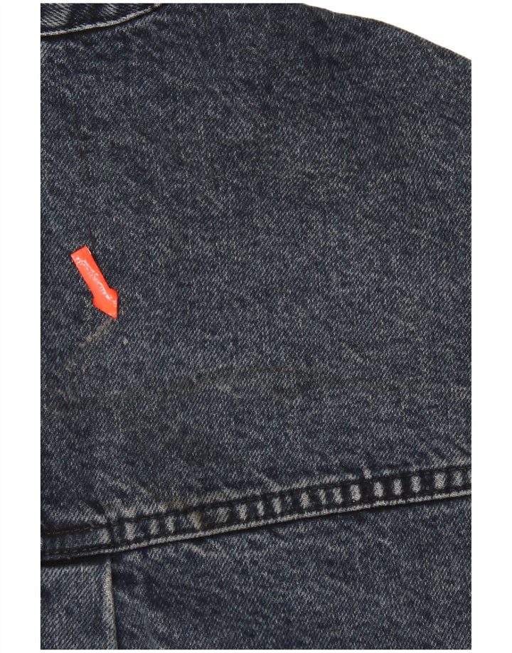 Zara Womens Crop Oversized denimjakke UK 14 Mellem marineblå bomuld