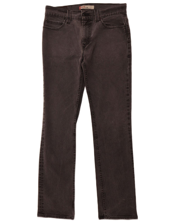 LEVI'S Dame 511 Slim Jeans W36 L34 Grå Bomuld