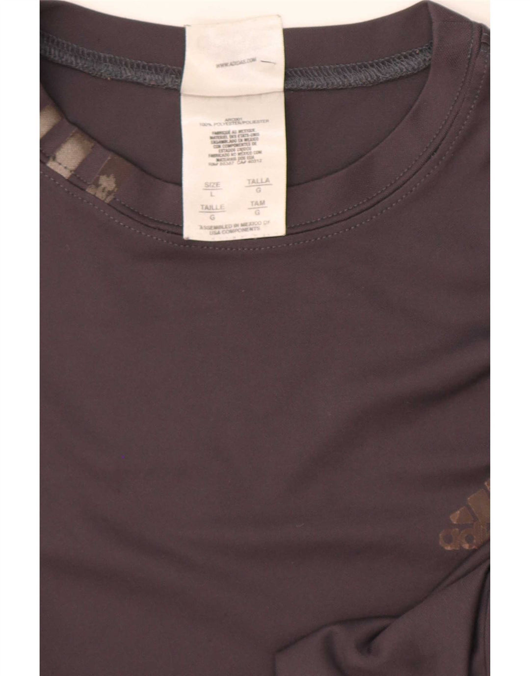 Adidas Herre T-Shirt Top Stor Grå Polyester