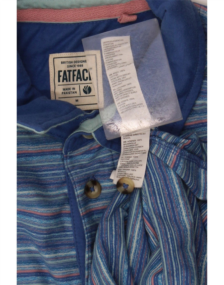 FAT FACE Poloshirt til mænd mellemblå stribet bomuld