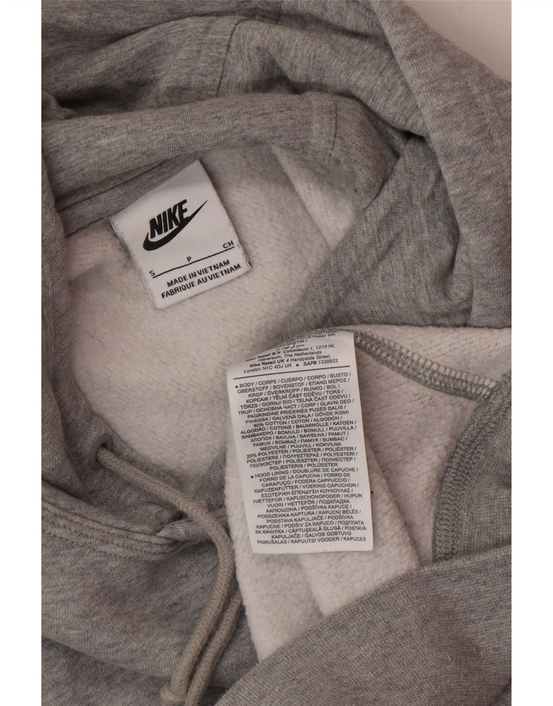 Nike hættetrøje til mænd, lille grå flækket bomuld