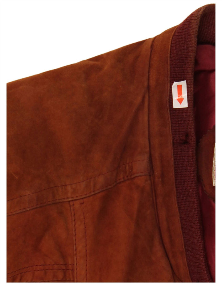 GIACCOMO LARUSSO Herre ruskind Loose Fit Bomberjakke IT 50 Stor Brun