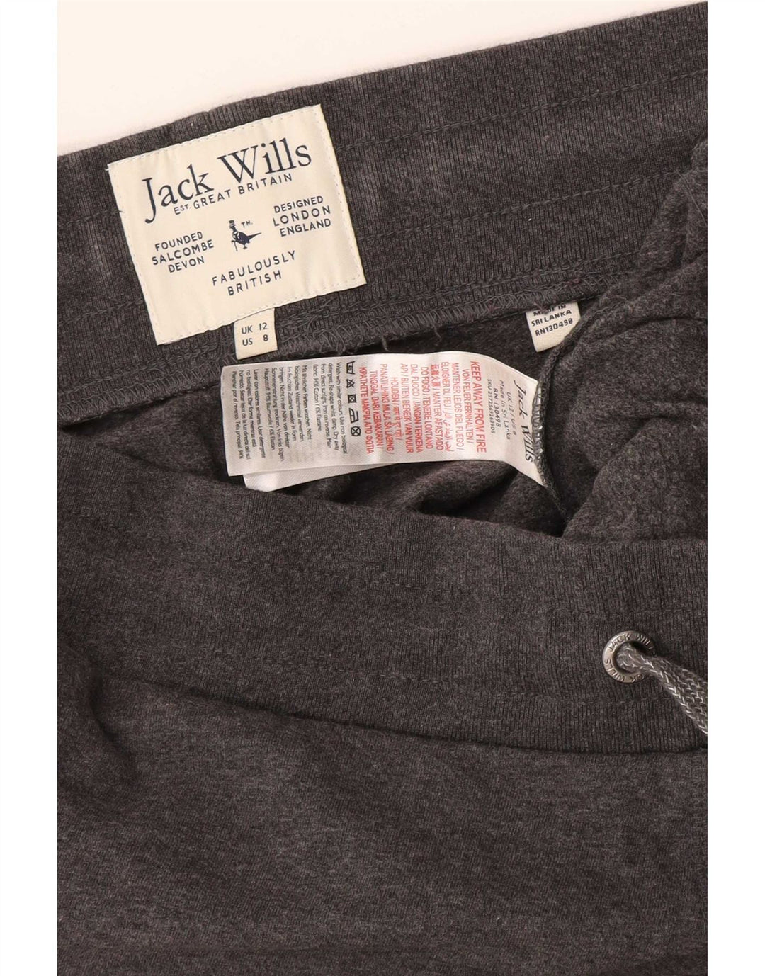 Jack Wills Grafisk træningsdragt til kvinder Joggers UK 12 Medium Grey