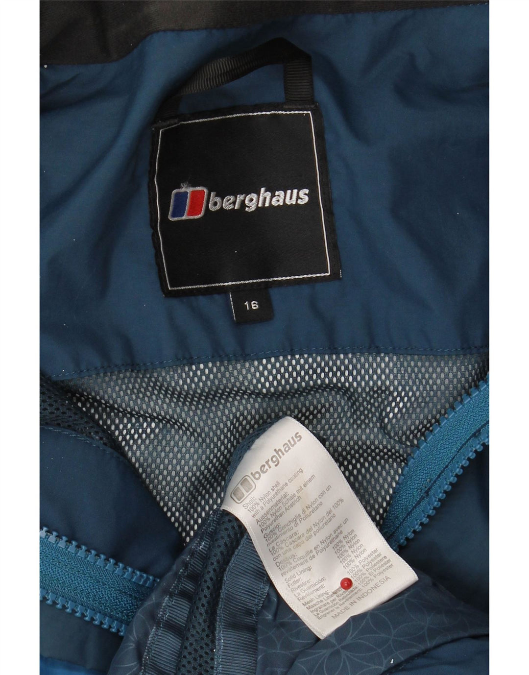 BERGHAUS Womens Rain Jacket UK 16 Large Blue Colourblock Nylon
