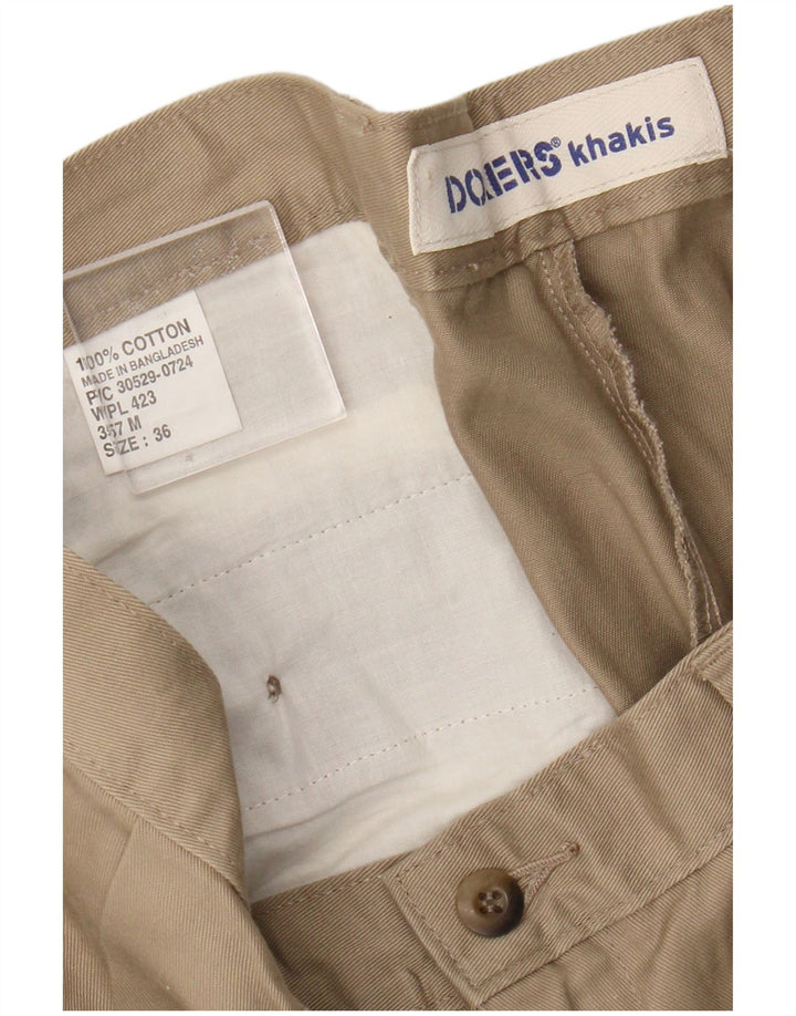 DOCKERS Herre Khakis Pegged Chino Shorts W36 Stor Beige Bomuld