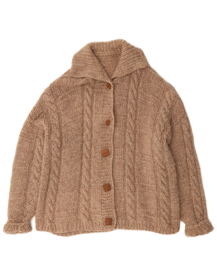Vintage oversize cardigan sweater til kvinder UK 20 2XL Brun