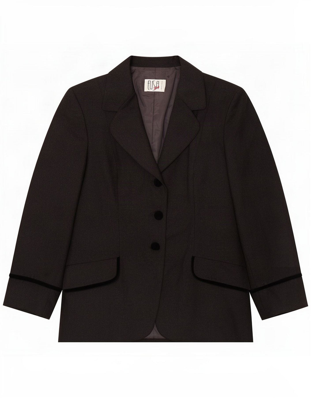 Vintage Dame 3-knaps Blazer Jacket IT 50 XL Grå Virgin Wool