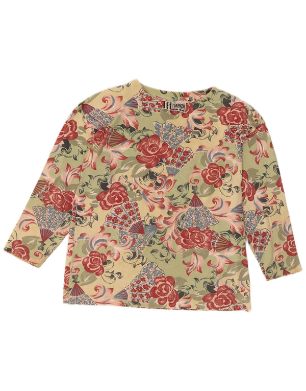 Forenza Dame Top Langærmet UK 16 Large Green Floral