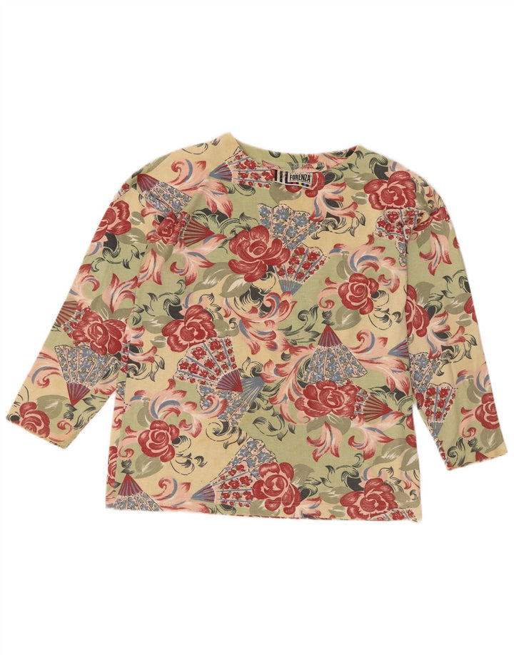 Forenza Dame Top Langærmet UK 16 Large Green Floral