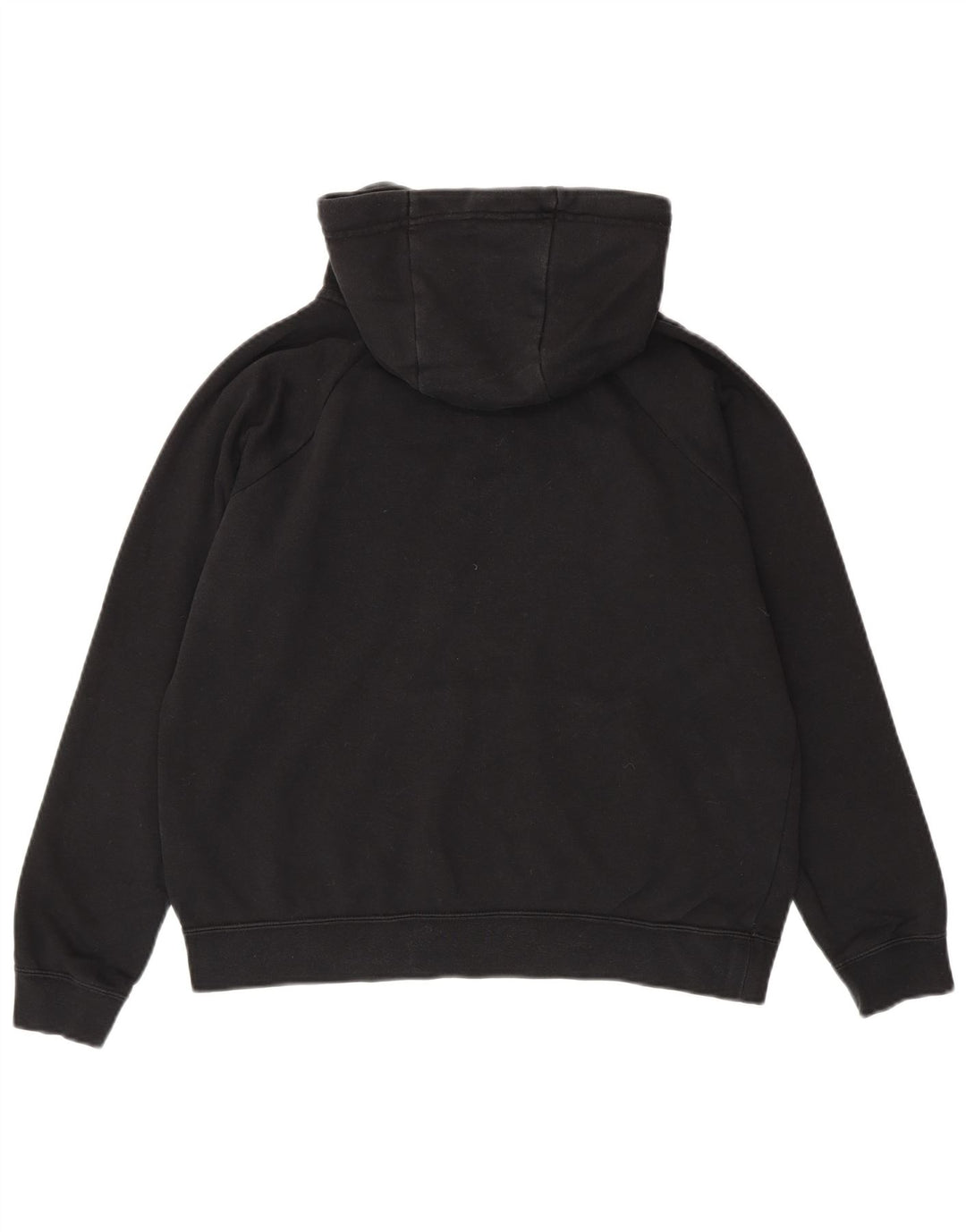 NIKE Womens Crop Oversized Hoodie Jumper UK 14 Medium Black Cotton
