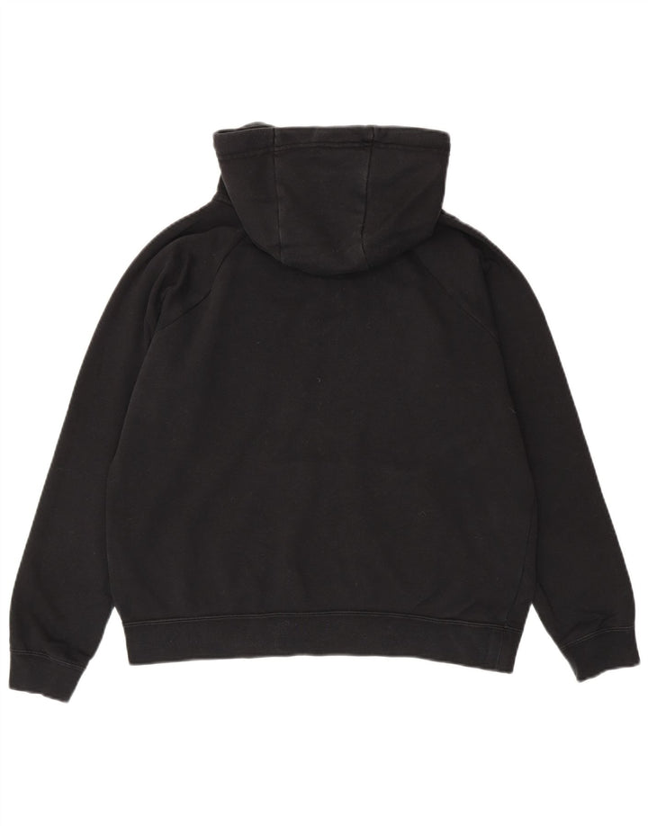 NIKE Womens Crop Oversized Hoodie Jumper UK 14 Medium Black Cotton