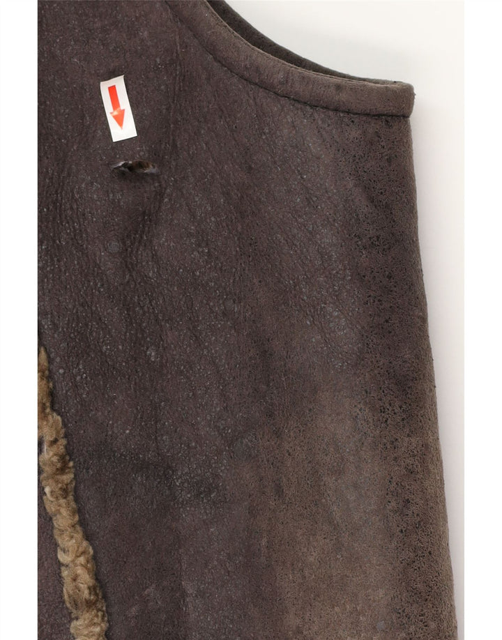 Lukket Herre Shearling Gilet XL Brun