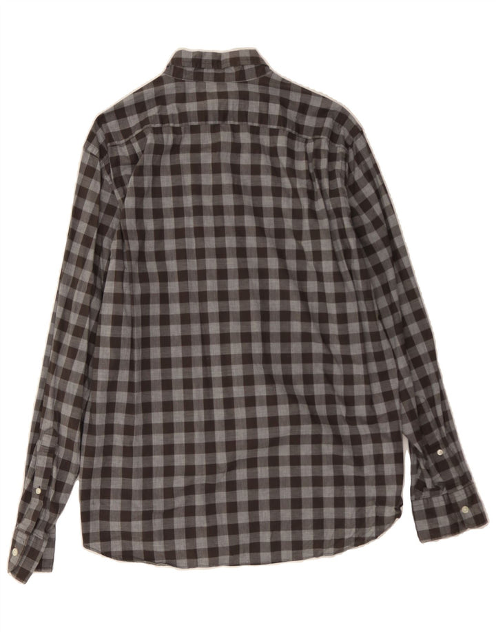 J. CREW Mens Shirt Large Grey Check Cotton Vintage J. Crew and Second-Hand J. Crew from Messina Hembry 