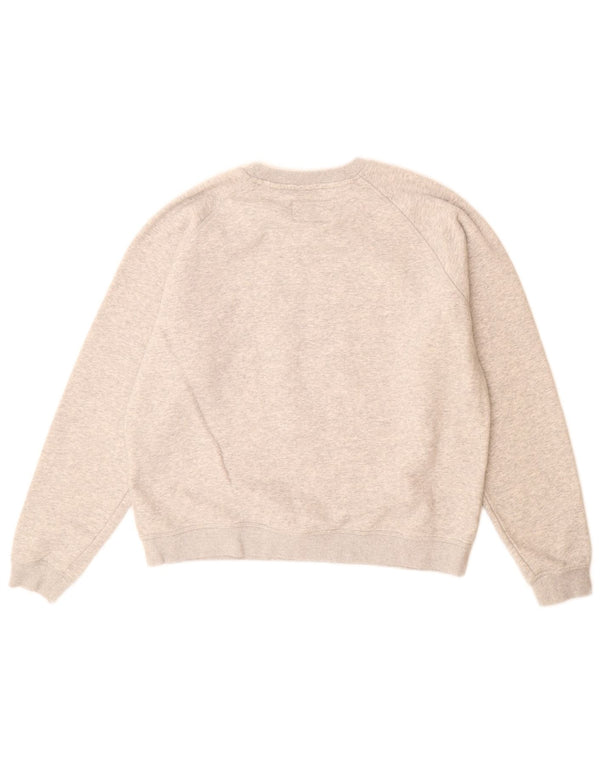 Jack Wills Dame grafisk sweatshirt Jumper UK 12 Medium Grey Flecked