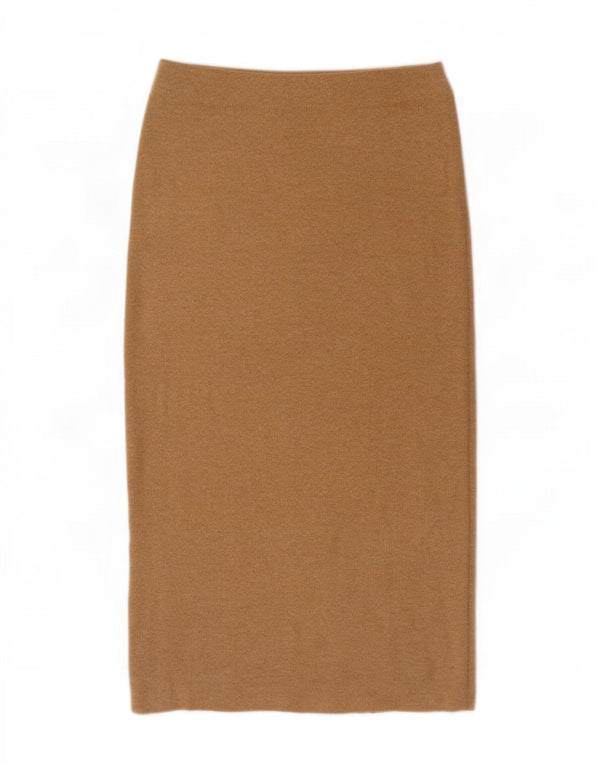 Zara Damestrik Midi-nederdel Small W26 Beige Polyester