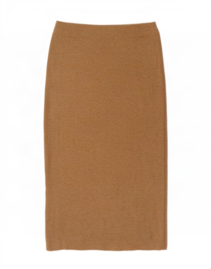 Zara Damestrik Midi-nederdel Small W26 Beige Polyester