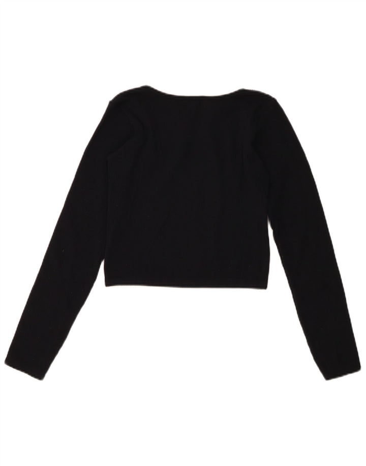Zara Langærmet Crop Top til kvinder UK 16 Large Navy Blue