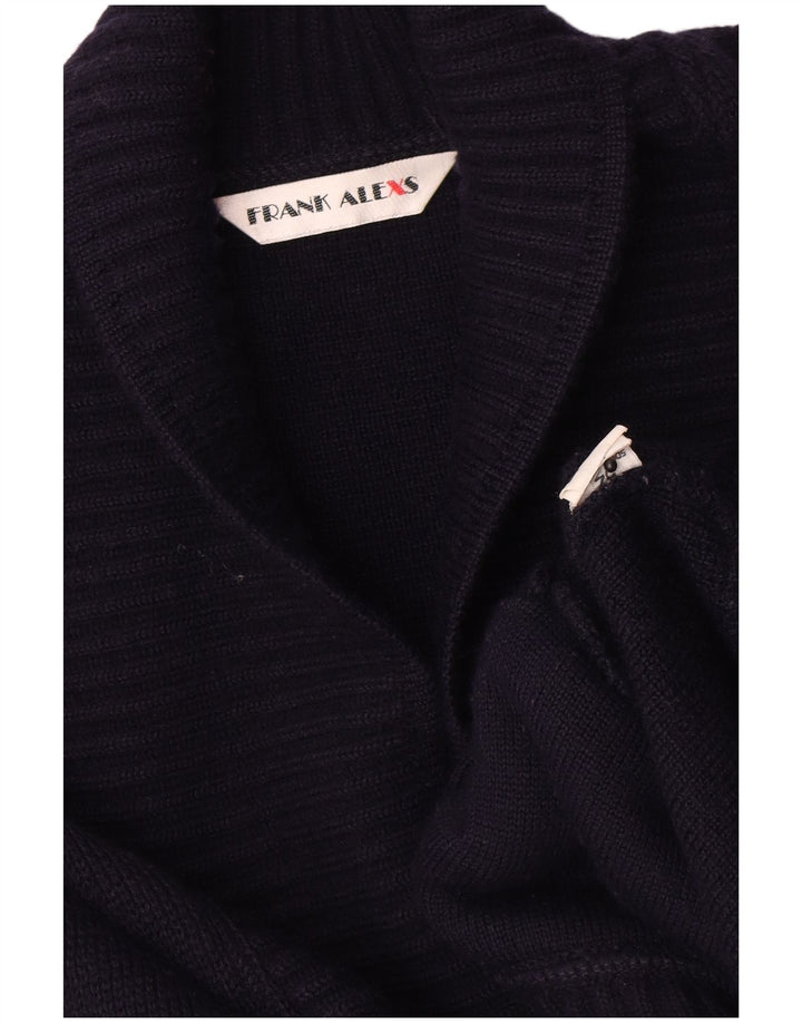Frank Alexs Dame Cardigan Sweater IT 52 2XL Marineblå Uld