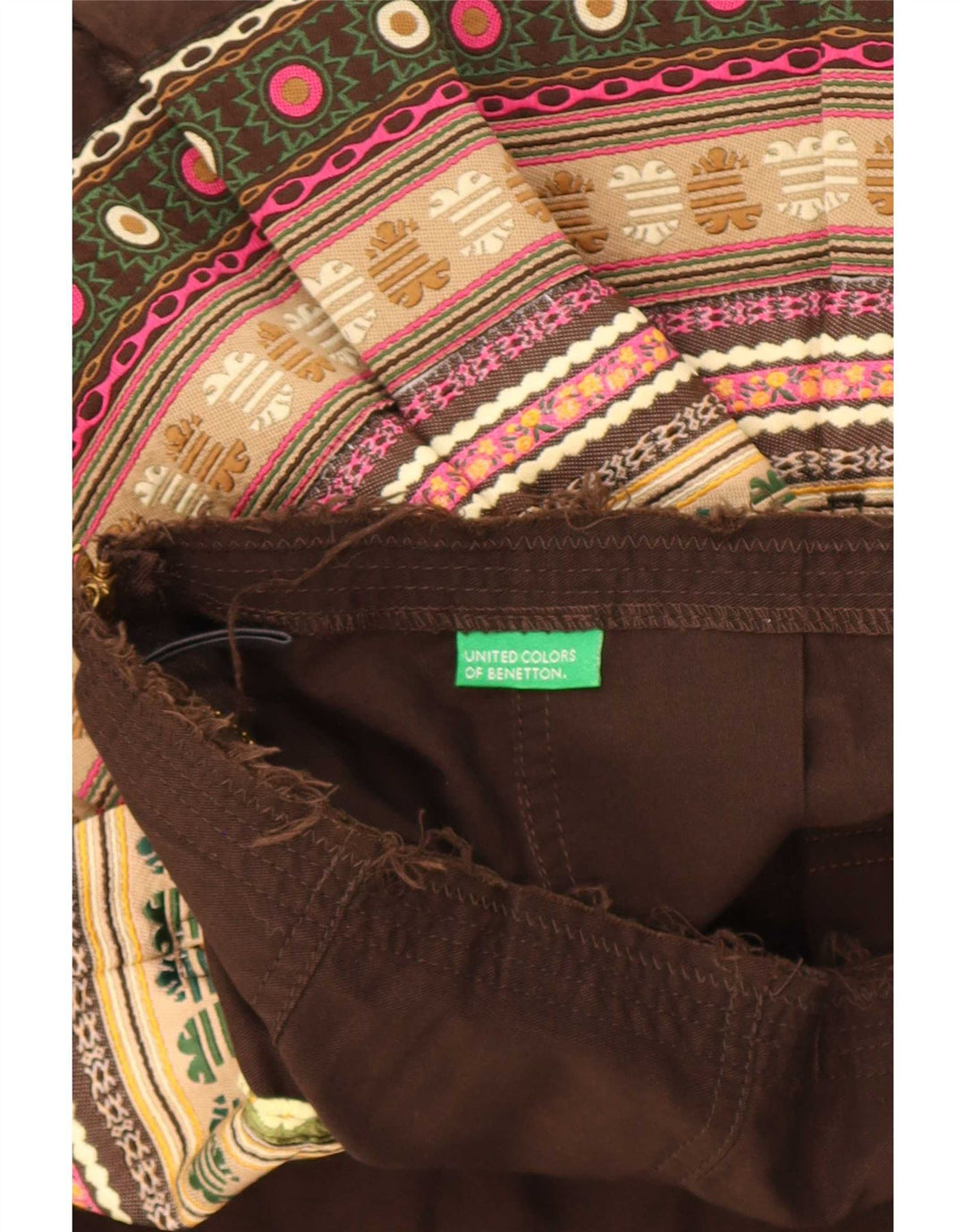 Benetton Dame A-Line Nederdel IT 42 Medium W30 Flerfarvet Colourblock